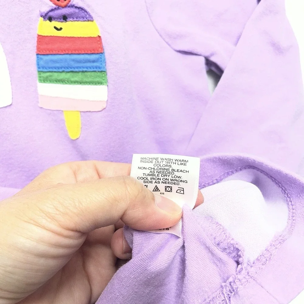 Hanna Andersson‎ Long Sleeve Embroidered Top Girls 5 Popsicles Watermelon Summer
